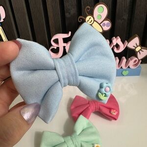Light Blue Bow Hair Clip